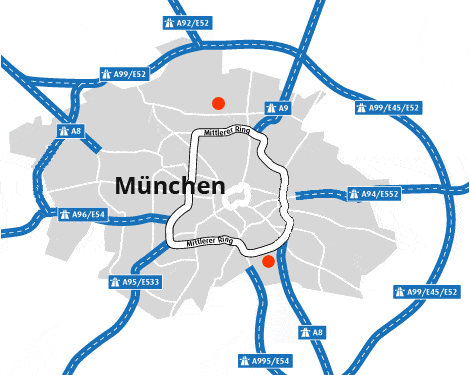 ROHPROG Karte Standorte München